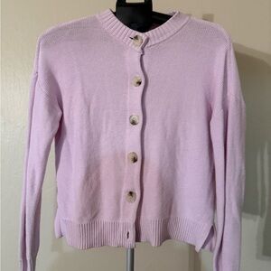 CeCe Light Purple pink Button-Up Cardigan
